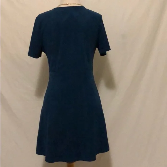 Anthropologie paper crane blue faux suede dress - Picture 3 of 6